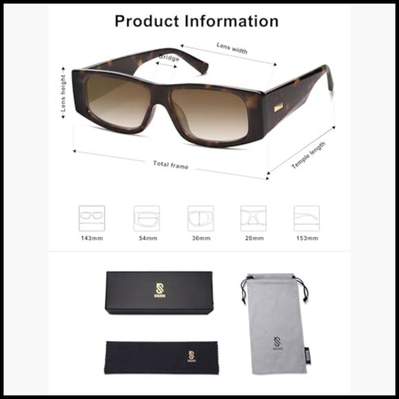 Trendy Y2K Rectangle Polarized Sunglasses with Solid Polycarbonate Frames main image 4